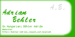 adrian behler business card